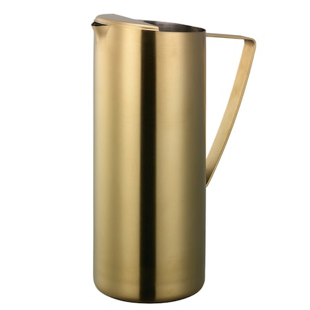 Slim Water Pitcher, 1.9L, Stainless Steel, Ice Guard, Vintage Gold